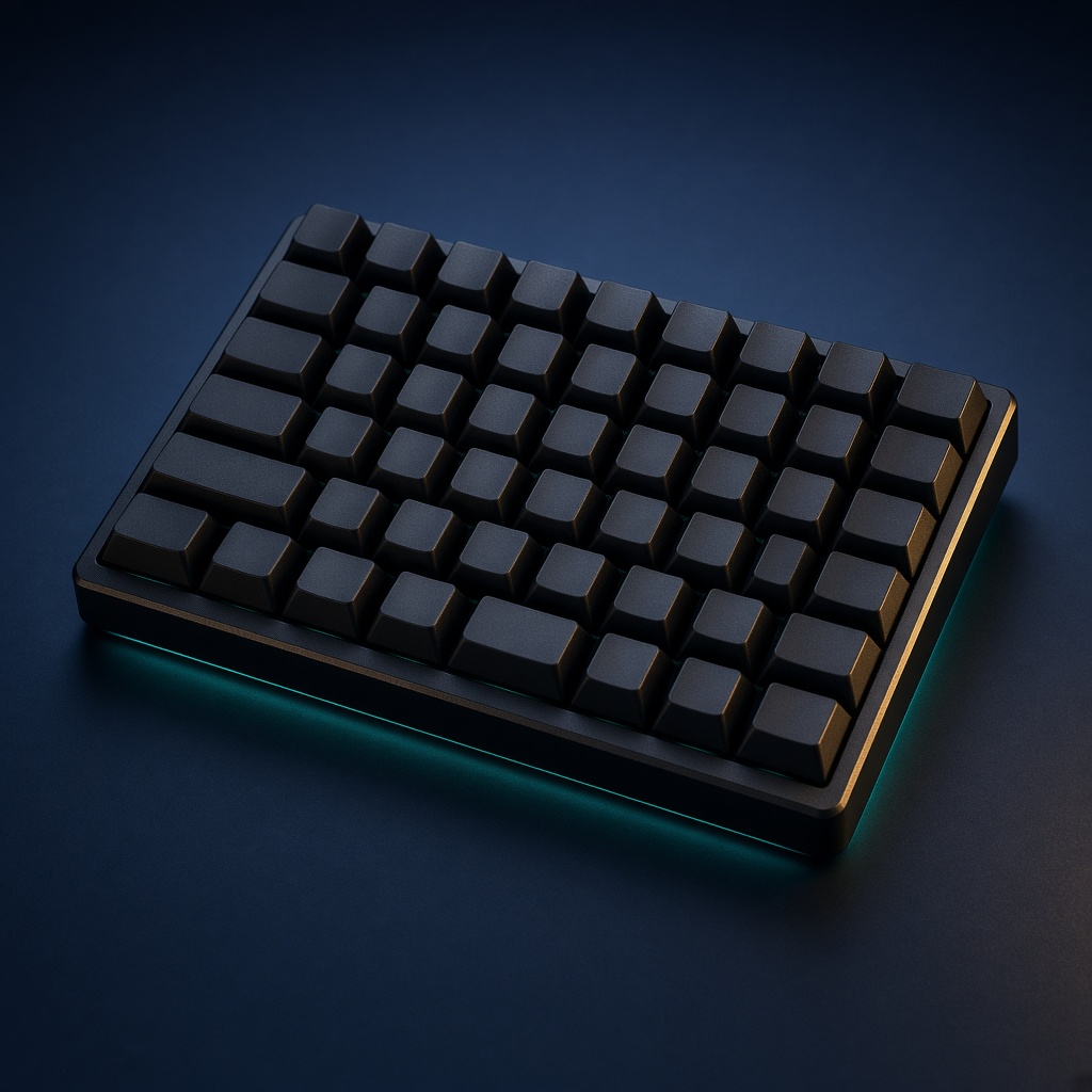 Clavier mécanique compact noir avec un liseré turquoise